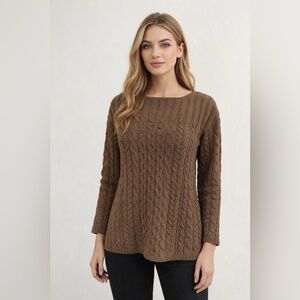 J. JILL || Chocolate Cable Knit Sweater. Sz. XS/P